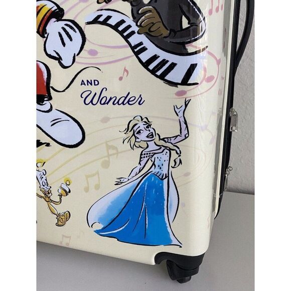 Bioworld Disney 100 Years Of Music And Wonder 28” Upright Spinner Suitcase NEW - Picture 8 of 16